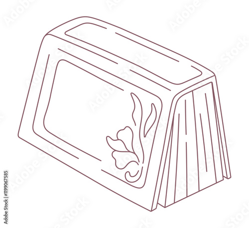 Opened line art book. Reading and literature. Vector illustration.