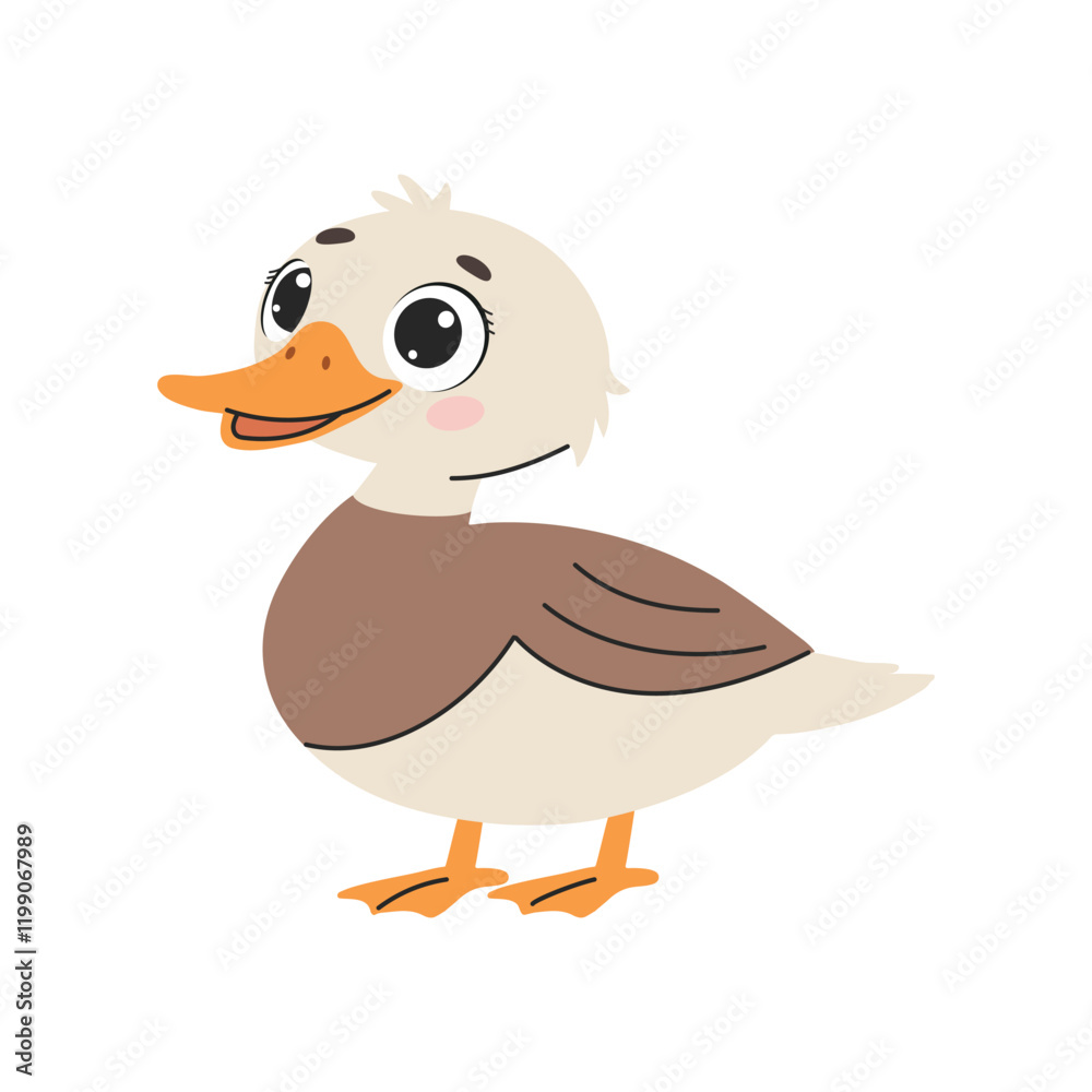 Cute duck cartoon vector Illustration isolated on a white background. Cute duck cartoon vector Illustration isolated on a white background.