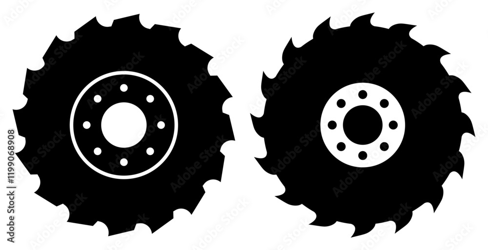 Circular saw blade vector icon