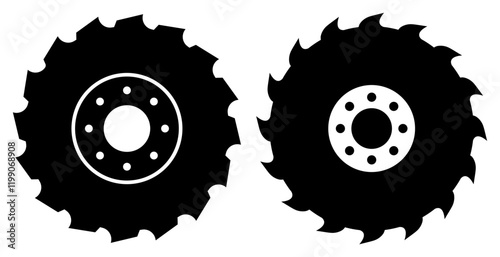 Obraz na płótnie Circular saw blade vector icon w salonie