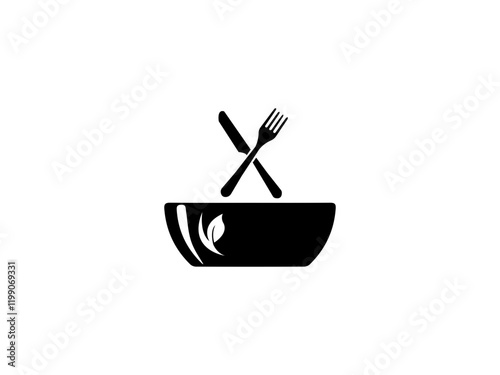 Plate With Spoon Icon Vector Art