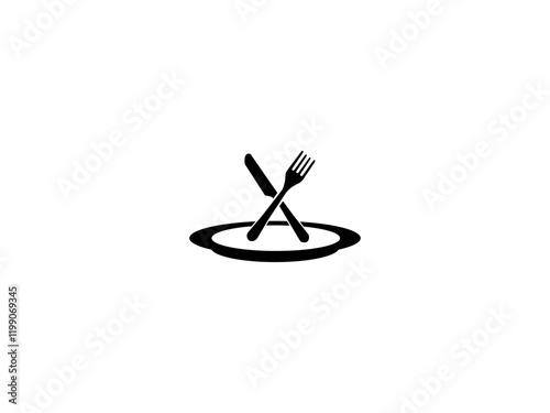 Plate With Spoon Icon Vector Art