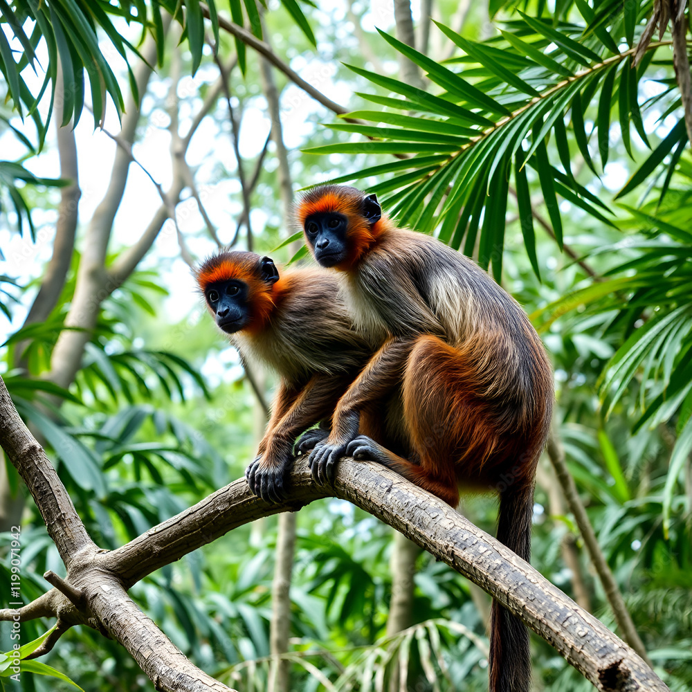 Fototapeta premium white tailed macaque