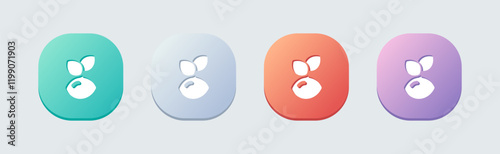 Seed solid icon in flat design style. Eco signs vector illustration.