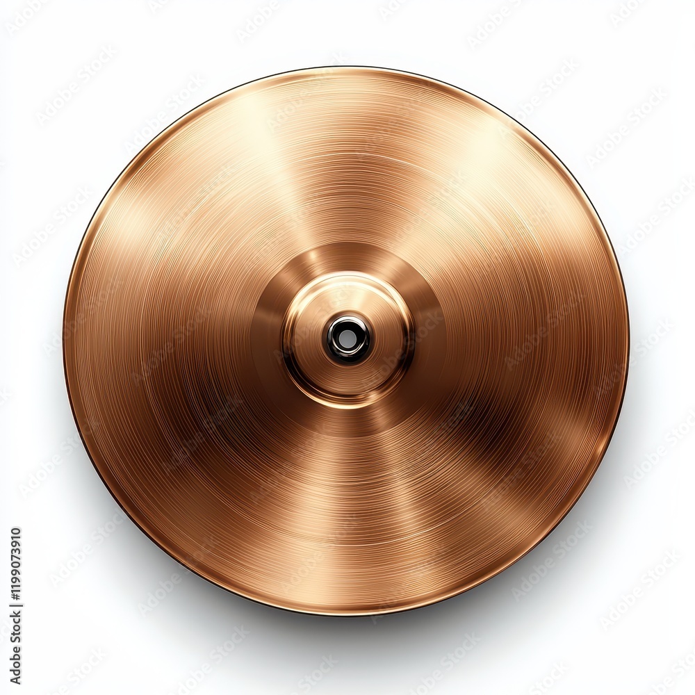 Polished Copper Musical Cymbal Studio Shot Top View Metallic Texture Musical Instrument Polished Copper Musical Cymbal Studio Shot Top View Metallic Texture Musical Instrument