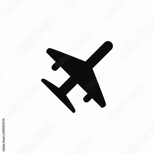 Airplane travel flight transport icon vector sign