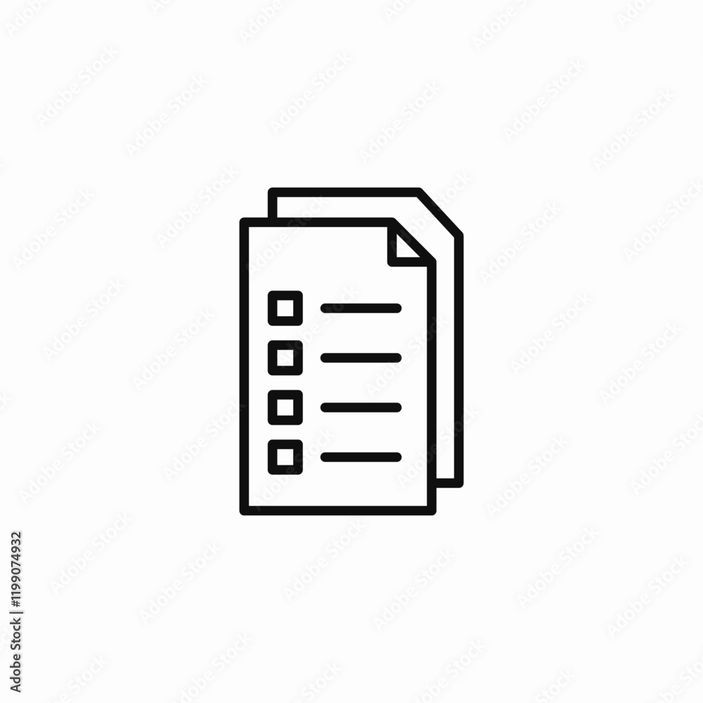 Checklist document task list icon vector sign Checklist document task list icon vector sign