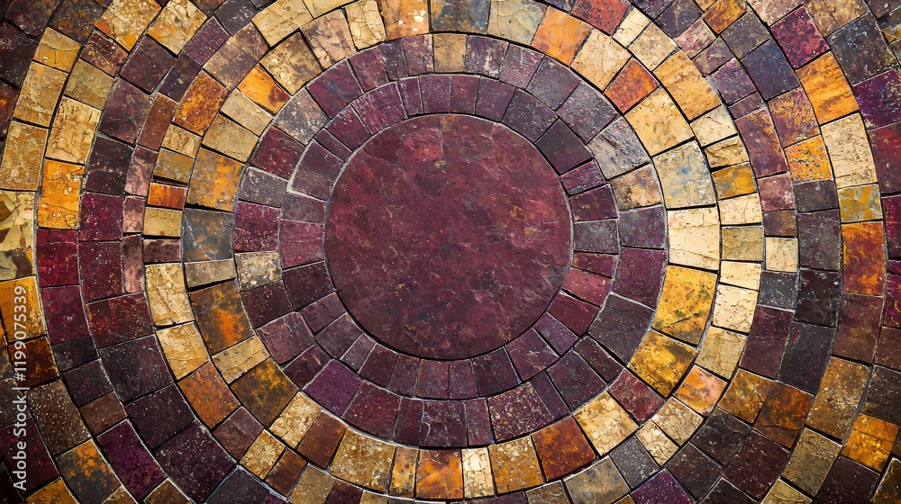 Fototapeta premium Circular Stone Mosaic Pavement Design