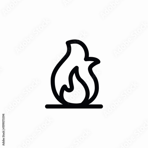 Fire flame burning heat icon vector sign