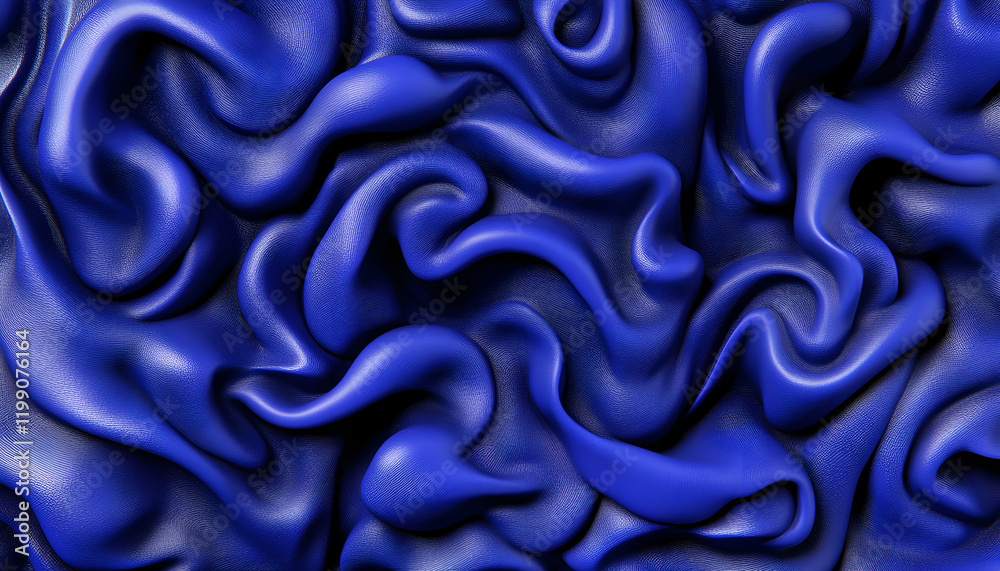 Fototapeta premium Abstract swirling blue leather texture background. Ideal for design projects needing a luxurious, rich, and textured backdrop.