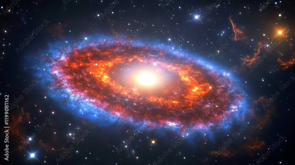 Vivid Spiral Galaxy in the Vastness of Space: A Celestial Marvel of Cosmic Wonders and Interstellar Phenomena Vivid Spiral Galaxy in the Vastness of Space: A Celestial Marvel of Cosmic Wonders and Interstellar Phenomena