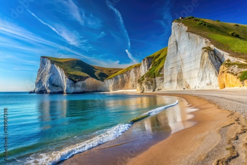 Durdle Door's dramatic arc, Bat's Head's white cliffs, and White Nothe's stunning Dorset coastline await. photo