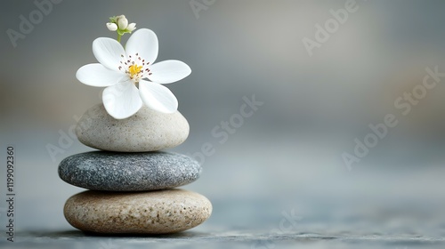 Serene Spa Stones Flower Zen Wellness Background