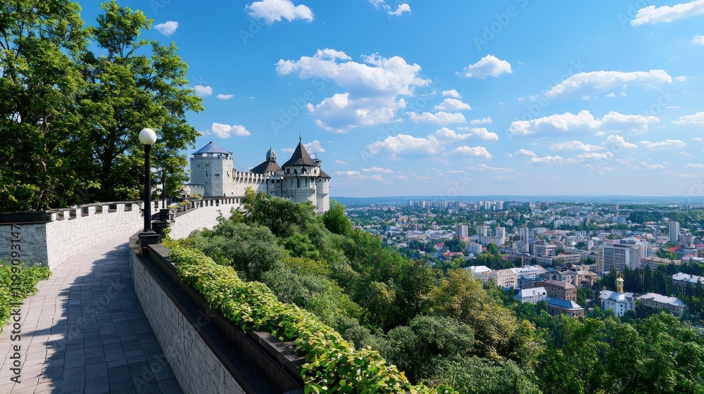 Obraz premium Castle Hilltop City View