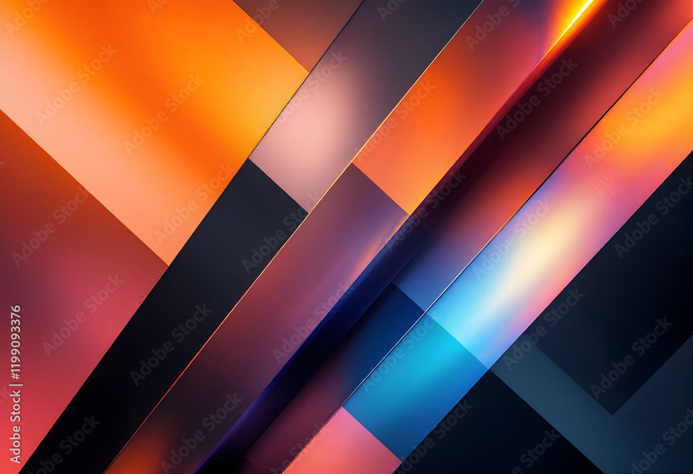 Obraz premium Abstract Geometric Design: Warm Hues and Diagonal Stripes