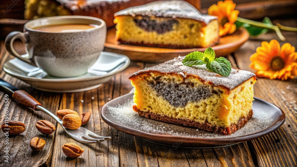 Indulge in Polish makovnik: layers of poppy seed cake, creamy custard, and rich coffee. Perfect breakfast or dessert. Indulge in Polish makovnik: layers of poppy seed cake, creamy custard, and rich coffee. Perfect breakfast or dessert.