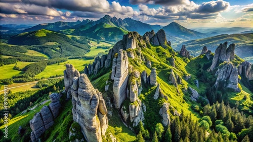 Drone Photography: Hill Sivy Vrch & Radove Skaly Rocks, Western Tatras photo