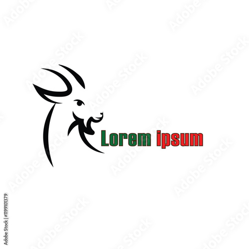 Goat logo with example text