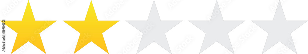 Set of five stars, rating symbol, service quality, minimal icon. Vector illustration on white background Set of five stars, rating symbol, service quality, minimal icon. Vector illustration on white background