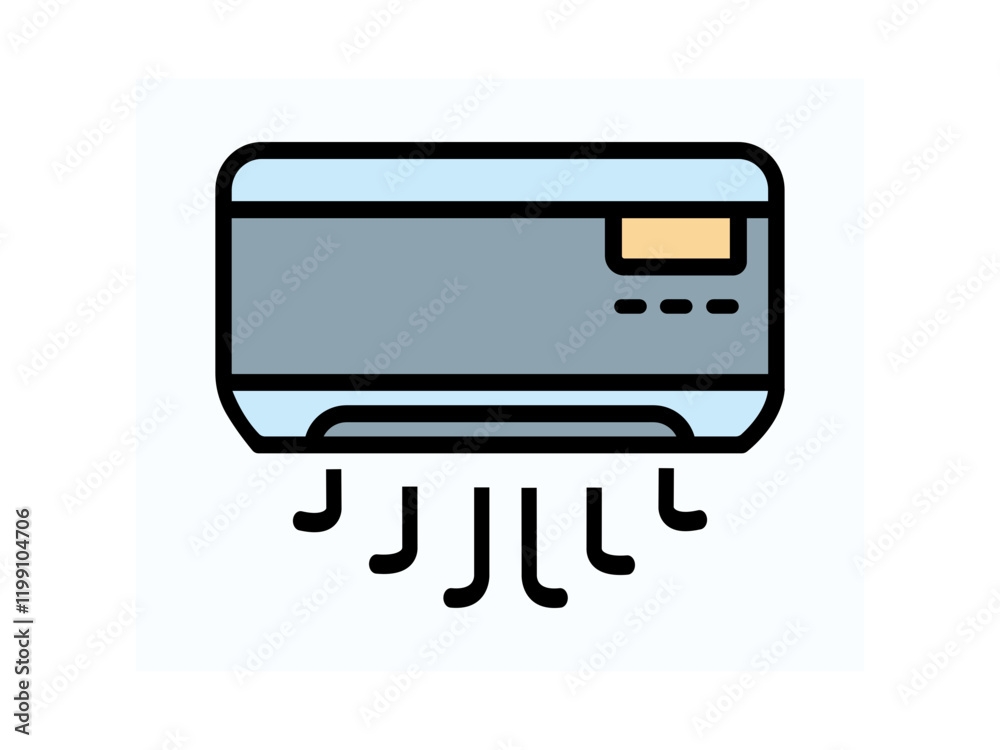 Ac vector icon set in black and blue color. Air conditioner line icon vector illustration set. linear style icon set. Heating and Icons Include An Air Conditioner Ventilation equipment line icons air Ac vector icon set in black and blue color. Air conditioner line icon vector illustration set. linear style icon set. Heating and Icons Include An Air Conditioner Ventilation equipment line icons air
