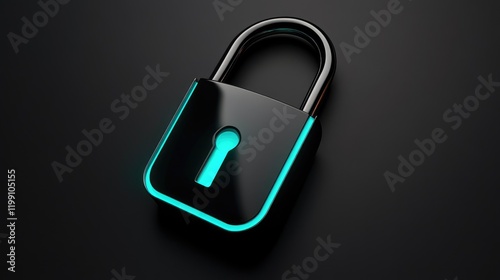 Free Download A high-tech Bluetooth-enabled padlock on a black background with glowing blue tech accents - GFXLoad
