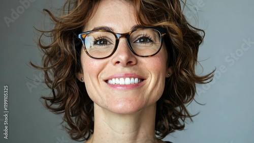 The Smiling Woman in Glasses