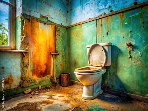 This grimy, unsanitary toilet demands immediate cleaning and bathroom renovation.