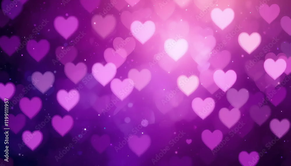 Glowing Purple Heart Bokeh: A Romantic and Dreamy Valentine's Day Backdrop Glowing Purple Heart Bokeh: A Romantic and Dreamy Valentine's Day Backdrop