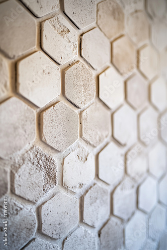 This image showcases a stylish hexagonal textured wall design.
