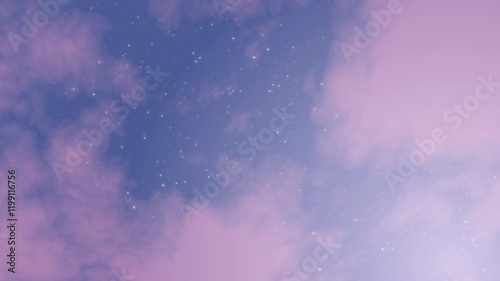 Dark blue starry in the night sky, Animated sparkling stars beautiful background