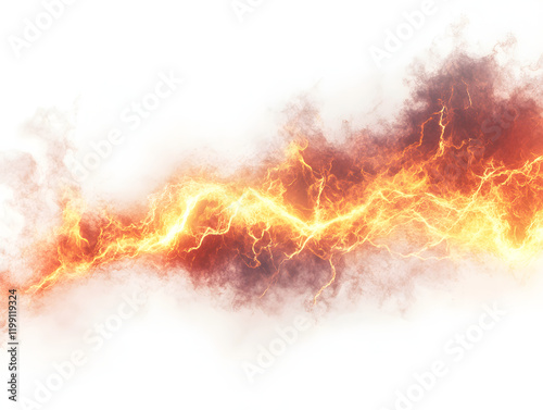 Fiery Energy Streaks and Smoke Abstract Design Element