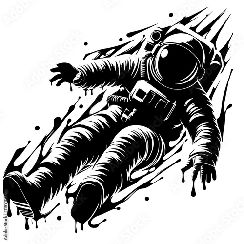 Astronaut silhouette vector design