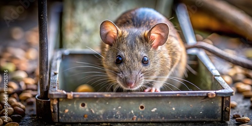 Rodent Control: High-Depth-of-Field Image of a Rat Poison Bait Station photo