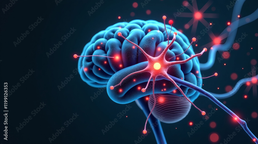 Fototapeta premium Neuroplasticity - Dynamic Neuronal Rewiring