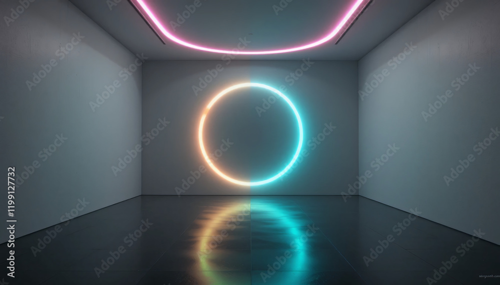 empty room with halo light empty room with halo light
