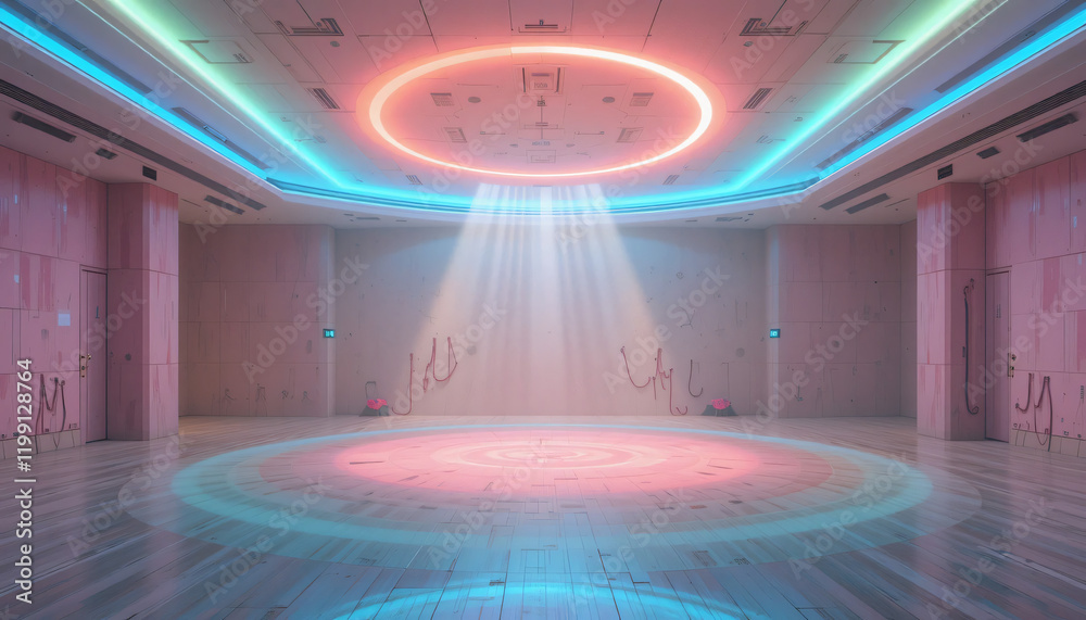 Obraz premium empty room with halo light