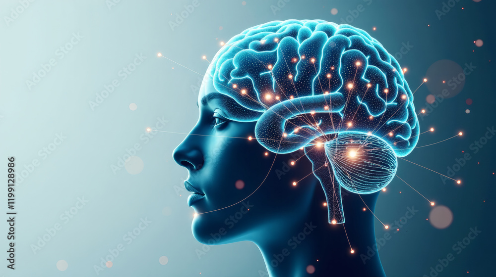 Fototapeta premium Cognitive Enhancement - Brain Network Efficiency