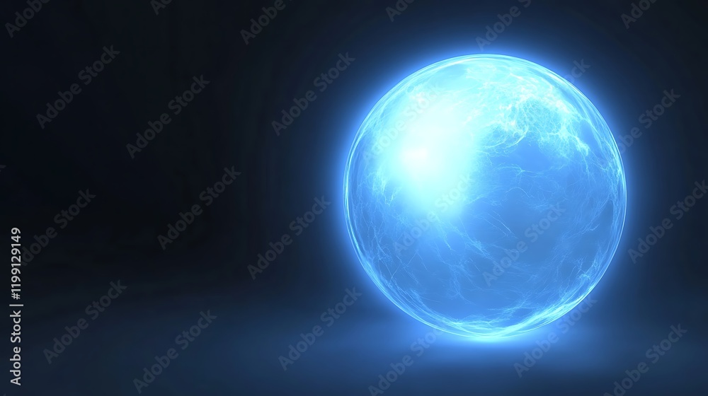 Glowing Blue Orb Energy Sphere Abstract Art Glowing Blue Orb Energy Sphere Abstract Art