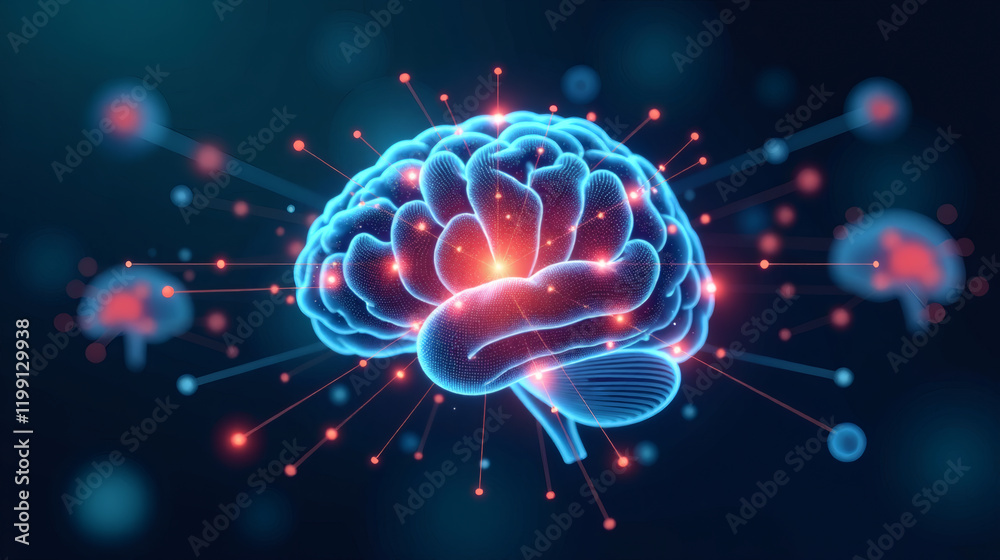 Fototapeta premium Brain Network - Cognitive Development Concept