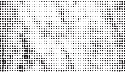 Halftone Grid Transition, Varying Dot Sizes Creating a Unique Visual Pattern with Gradual Intensity Shifts Across the White Background