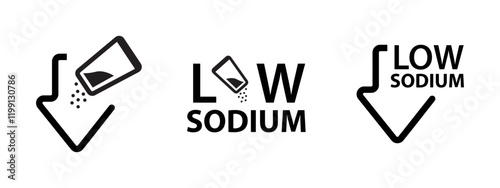 low sodium icon on white background	