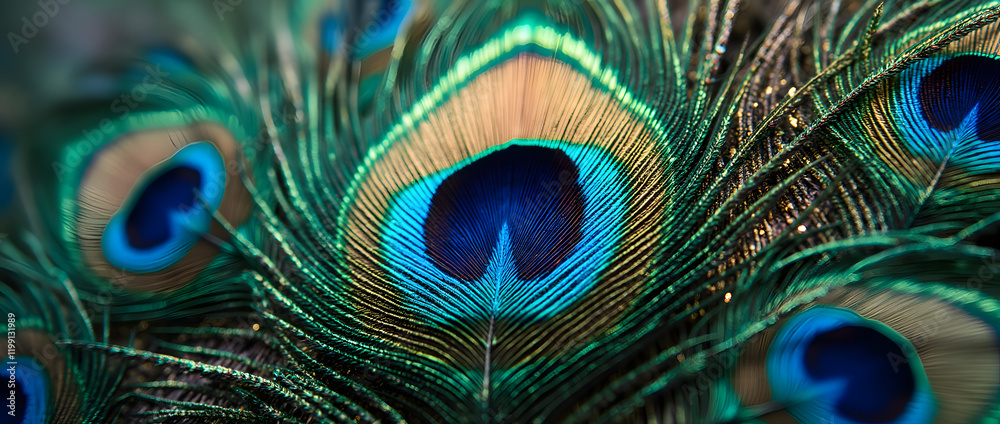 Fototapeta premium Colorful Peacock feather 