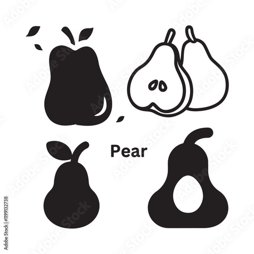 silhouette of a pear on a white background (2)_traced
