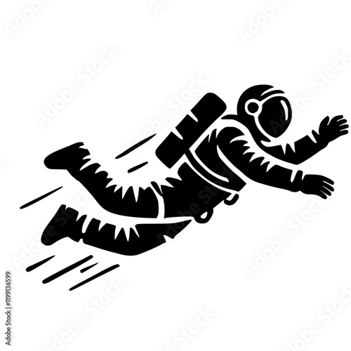 Astronaut silhouette vector design