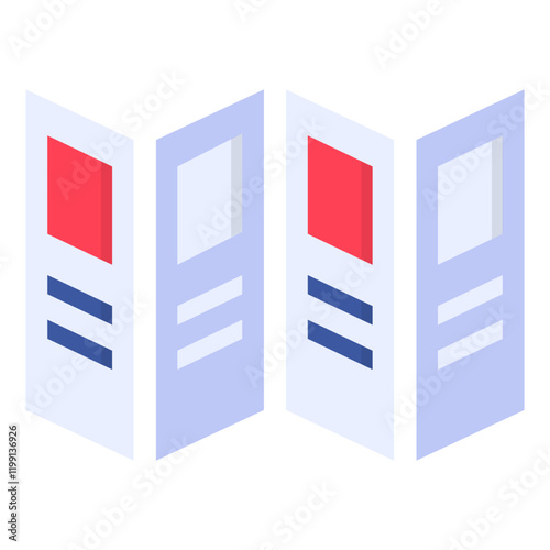 folding paper colorful vector flat glyph icon.