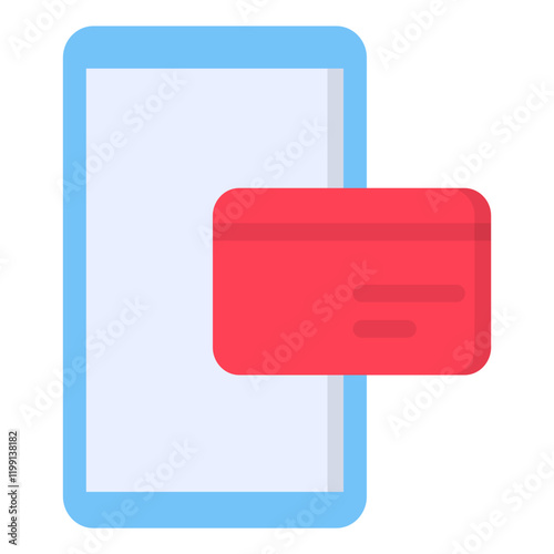 Mobile payment colorful vector flat glyph icon.