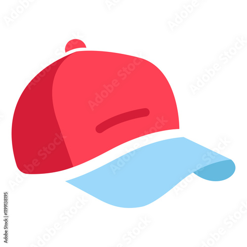 Cap colorful vector flat glyph icon.