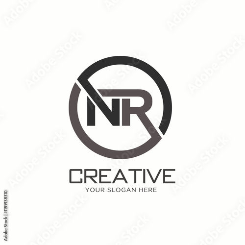 Free Download NR Circle Letter Logo Design. Monogram letter logo design - GFXLoad