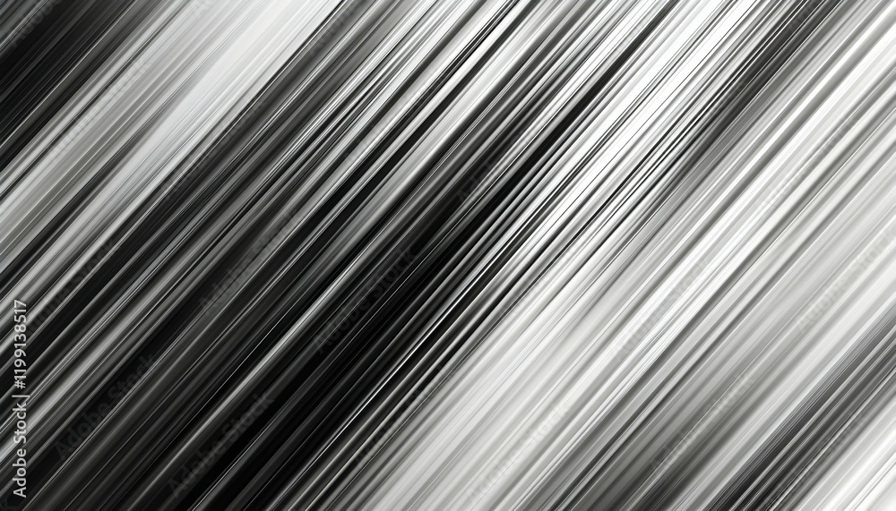 Obraz premium Abstract grayscale diagonal lines background; dynamic, energetic, modern design element for various applications.