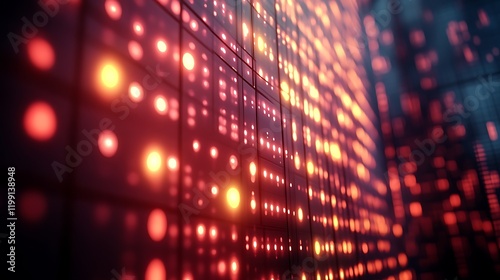 Wallpaper Mural Illuminated Server Racks Data Center Technology Torontodigital.ca